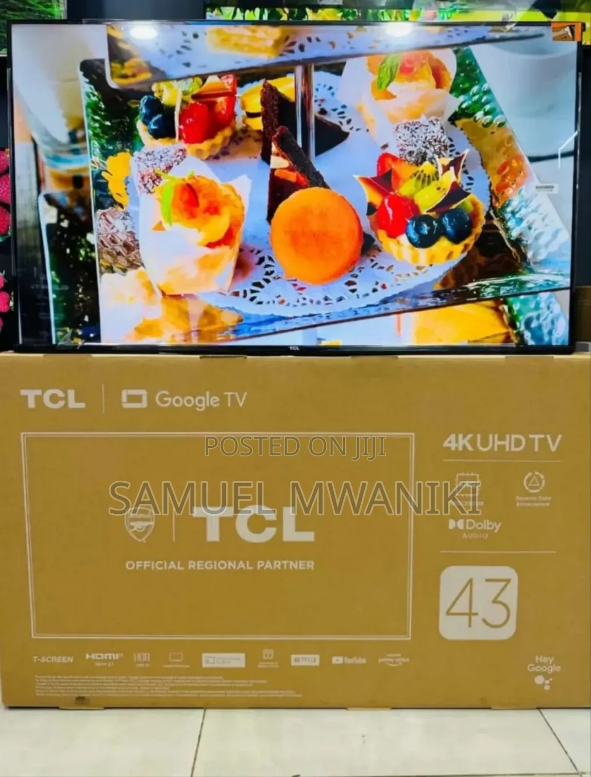 TCL 43′′ Uhd HDR Google Smart Frameless Tv Dynamic Colour