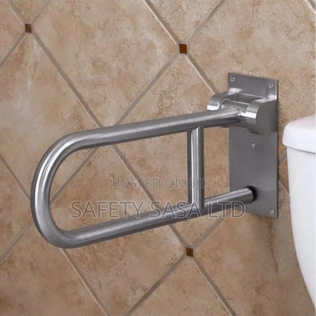 Flip Up Swing Handrail Bar - Aluminum Stainless Steel