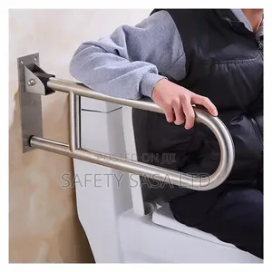 Flip Up Swing Handrail Bar - Aluminum Stainless Steel