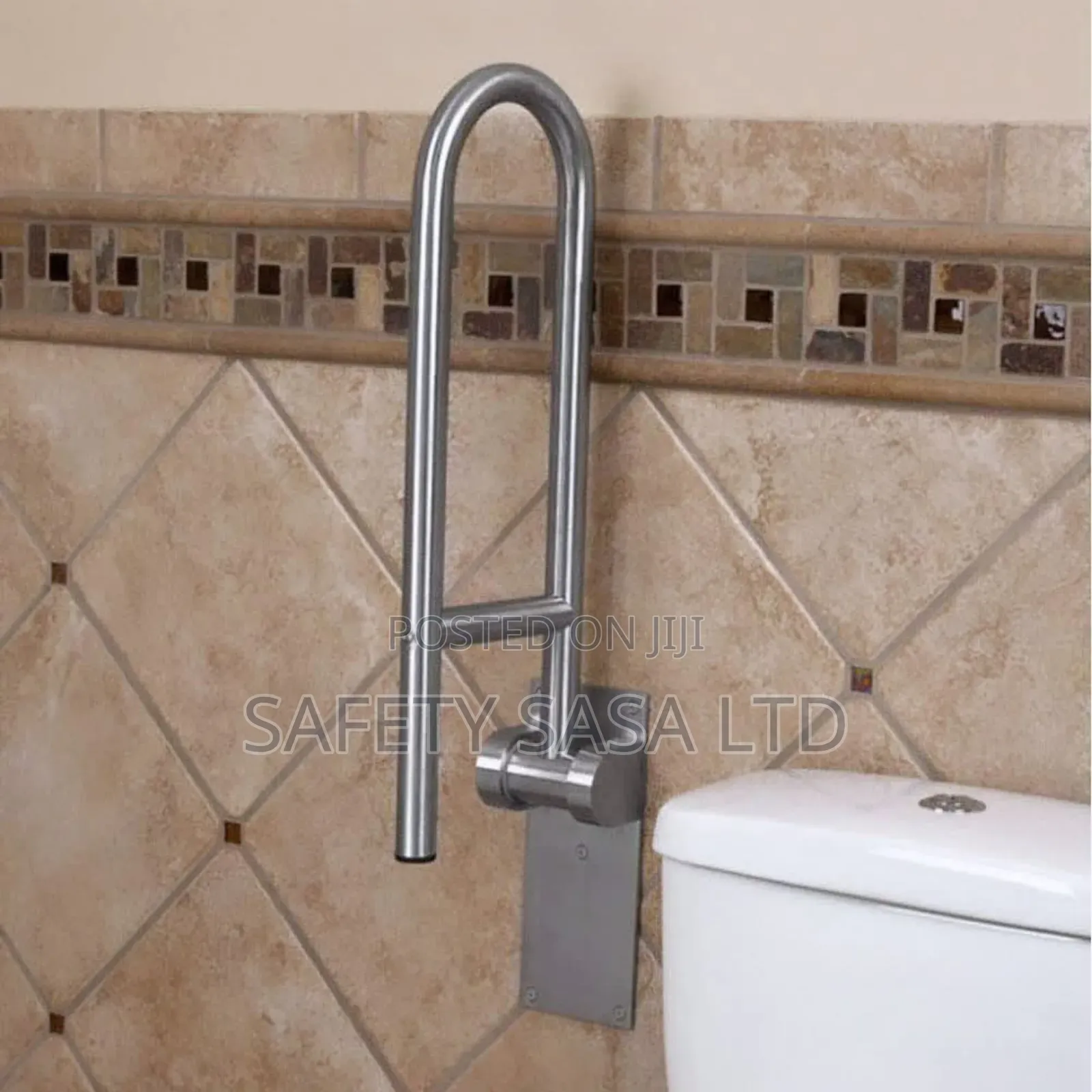 Flip Up Swing Handrail Bar - Aluminum Stainless Steel