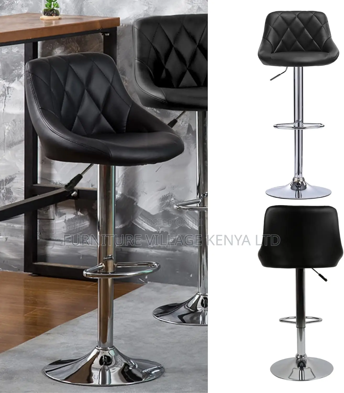 Bar Stool Pu Kitchen Chair Height Adjustable