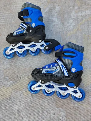 Adjustable Blue Rollers Skates Shoes for Kids