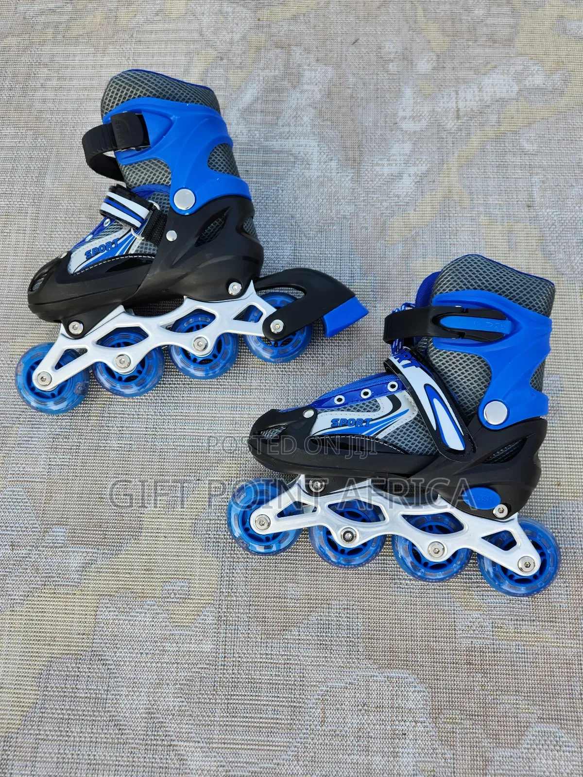 Adjustable Blue Rollers Skates Shoes for Kids