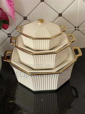 Ridged Serving Dishes Set