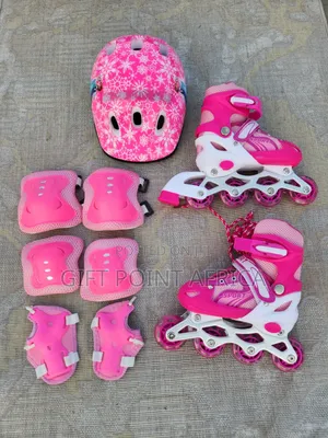 Adjustable Pink Complete Set Skating Kits for Kids