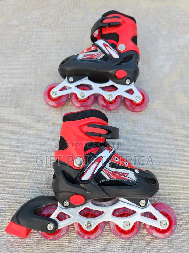 Red Adjustable Roller Skates Shoes - main view