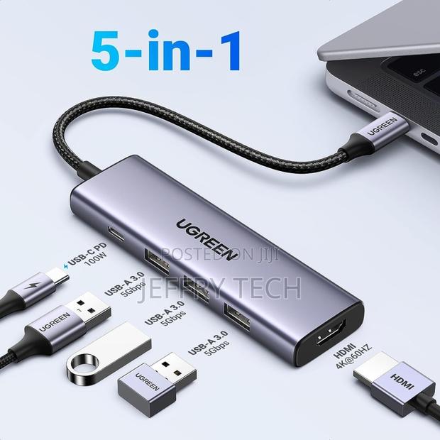 Ugreen 5-in-1 Usb-C Hub Docking Station, 3x Usb3.0 + 60hz - thumbnail 2