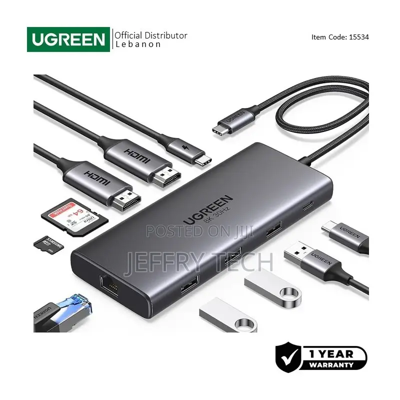 Ugreen Revodok Dual Display 10-in-1 Usb-C Hub Docking Stat