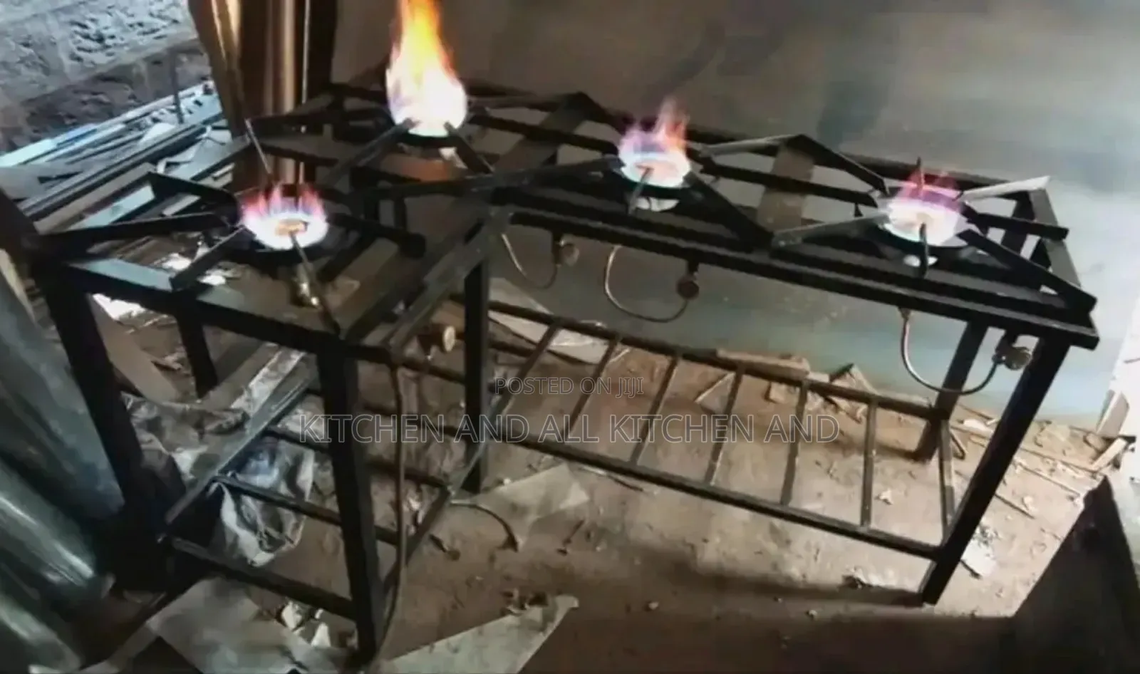 L Shaped 4 Burner Mild Steel Cooker