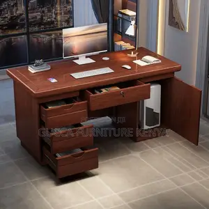 Office Tables:Nut-Brown Executive Office Table 120cm