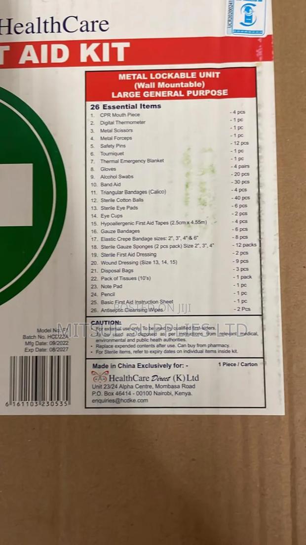 First Aid Box- Fully Equipped Industrial Size Metal Box - thumbnail 6