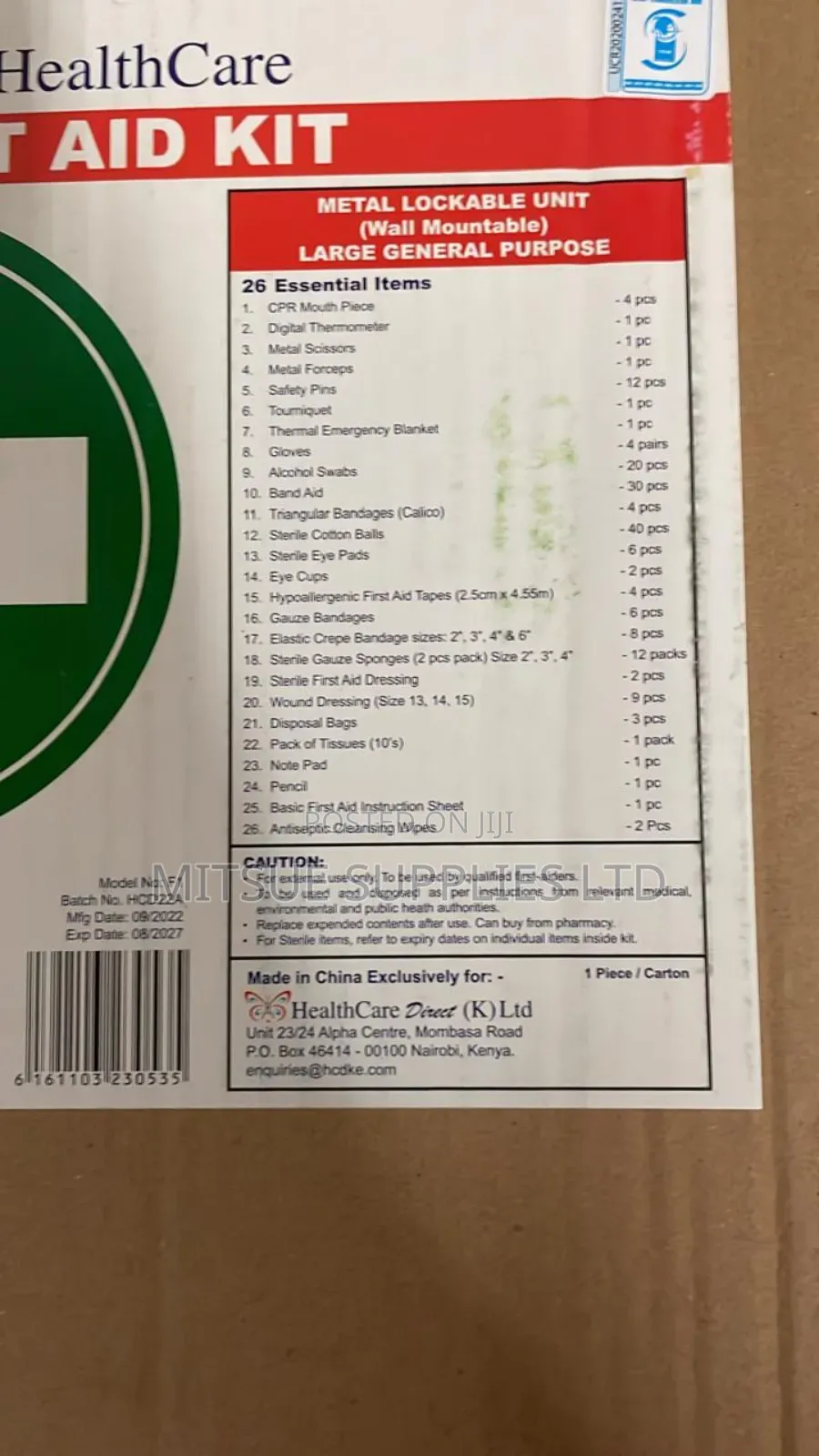 First Aid Box- Fully Equipped Industrial Size Metal Box