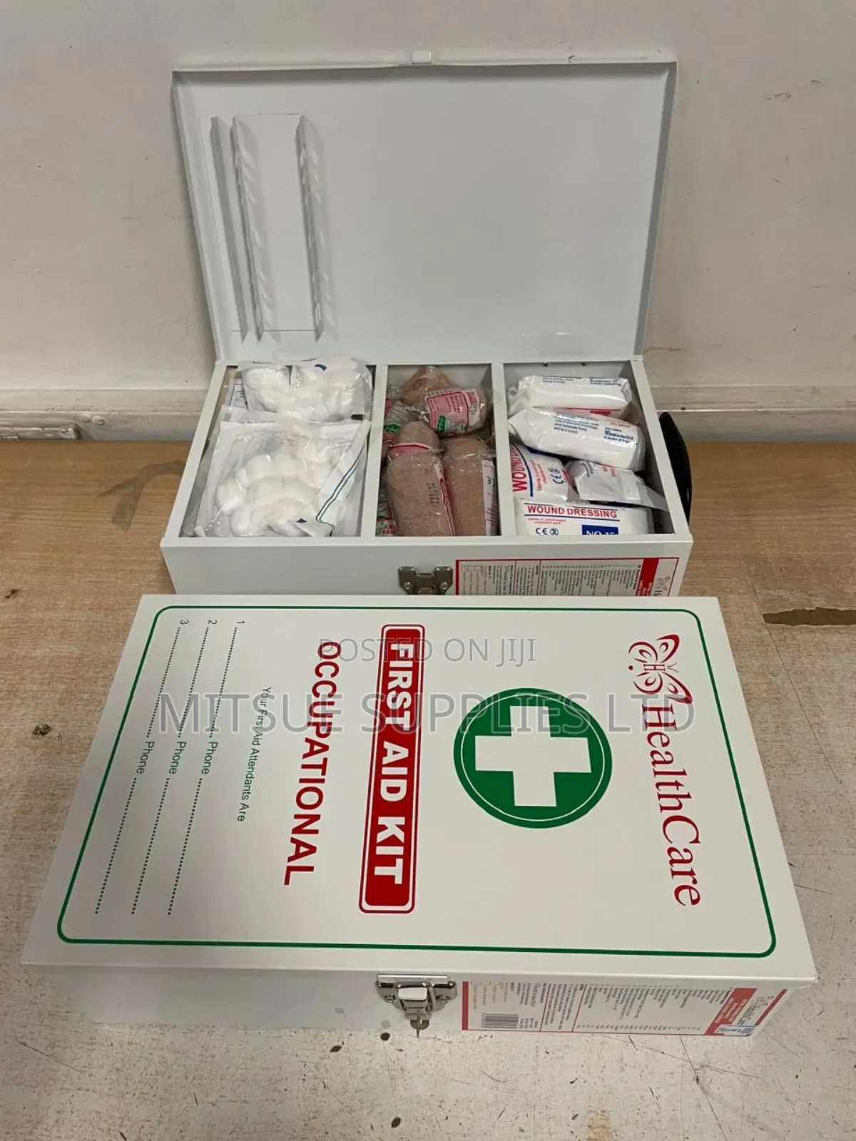 First Aid Box- Fully Equipped Industrial Size Metal Box