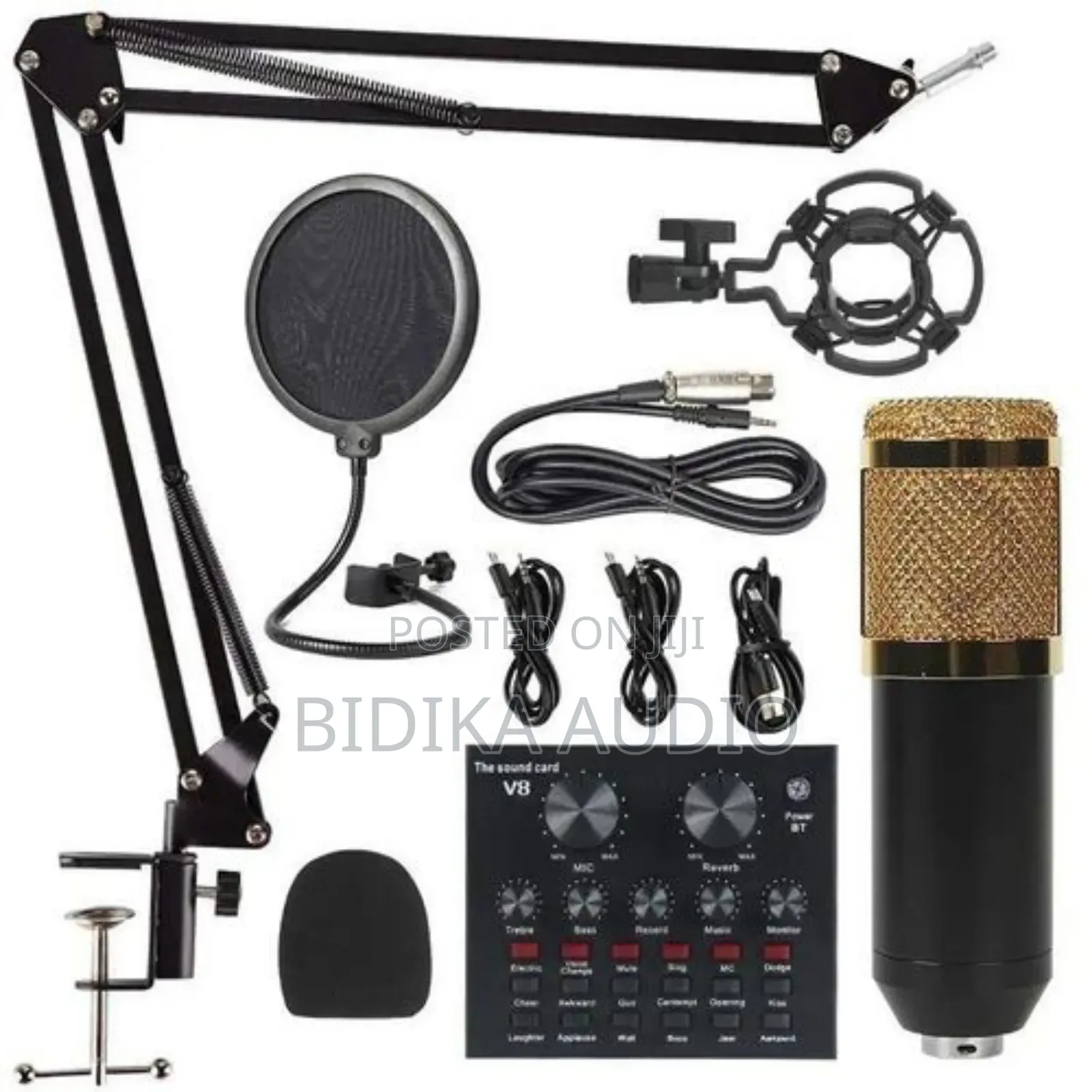 V8 Sound Card + Bm800 Microphone Set – Complete Kit