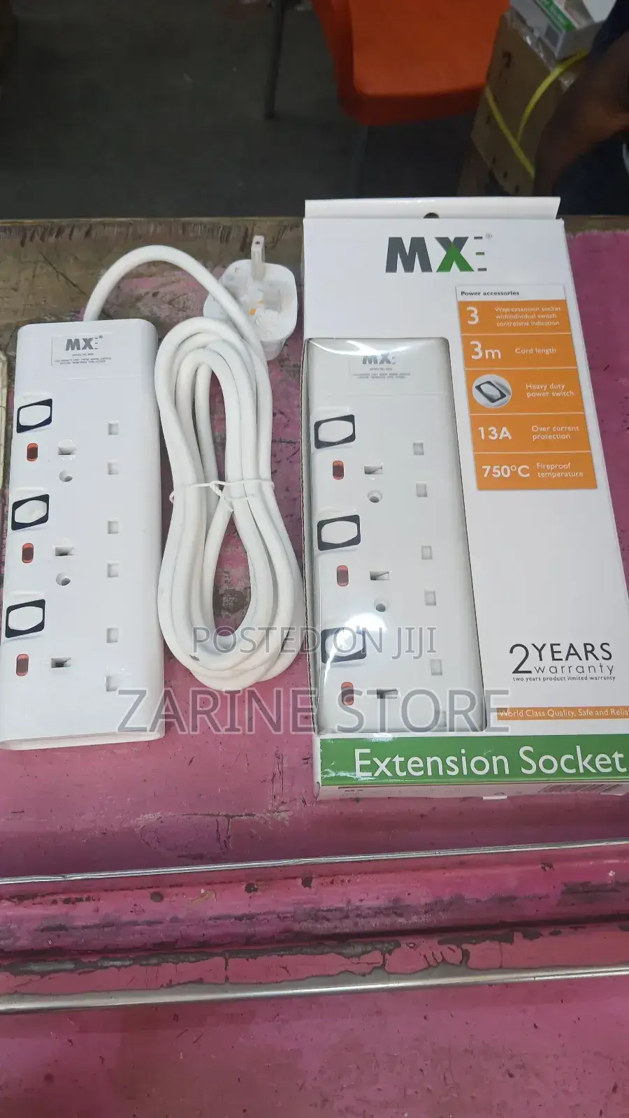 Mx Power Extension Socket 3 Ways 3 Metres Corded