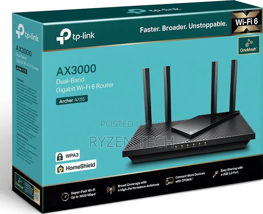 Tp-Link Archer Ax55 Ax3000 Gigabit Wi-Fi 6 Router