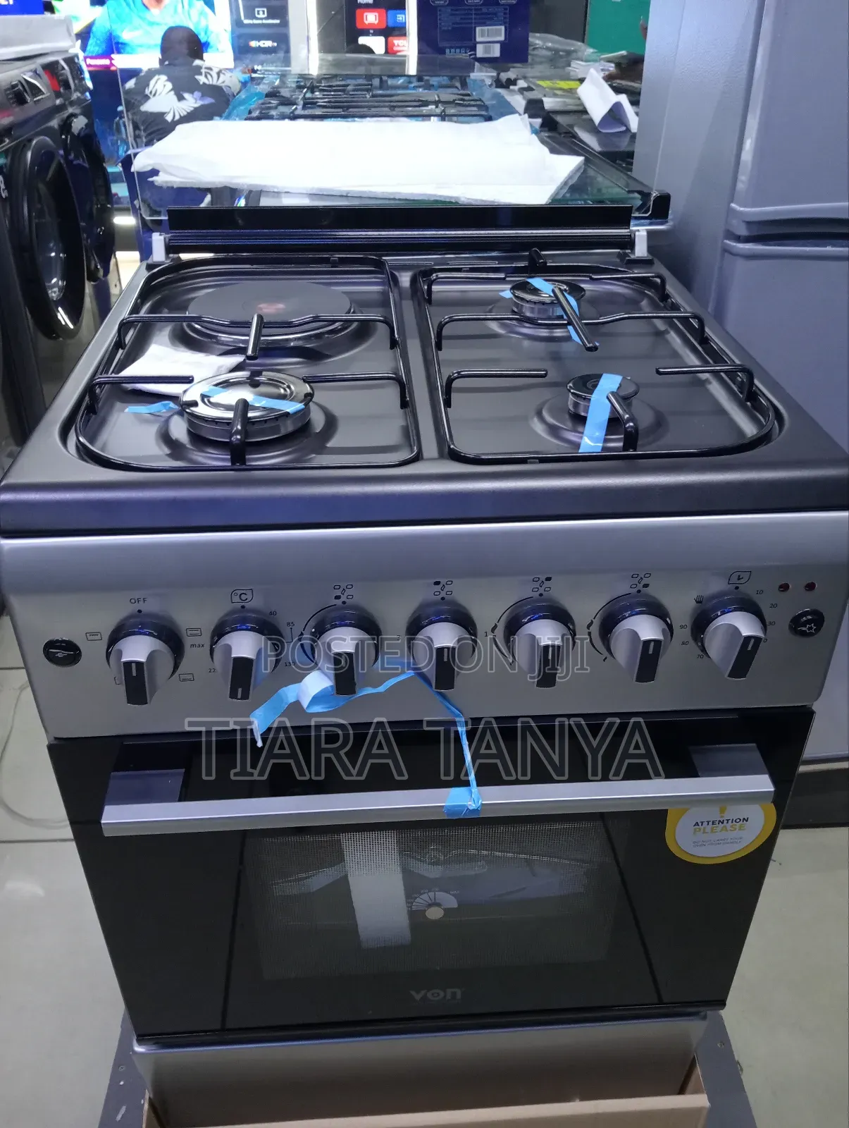 Von Cooker R 58cm X 58cm, 3 Gas L Jet Burners +1 Electric