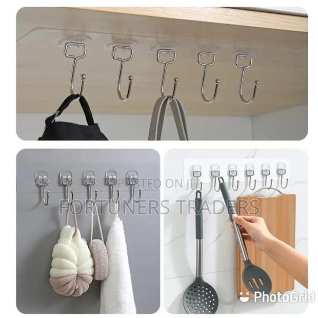 6 Hooks Strong Adhesive Wall Hangers