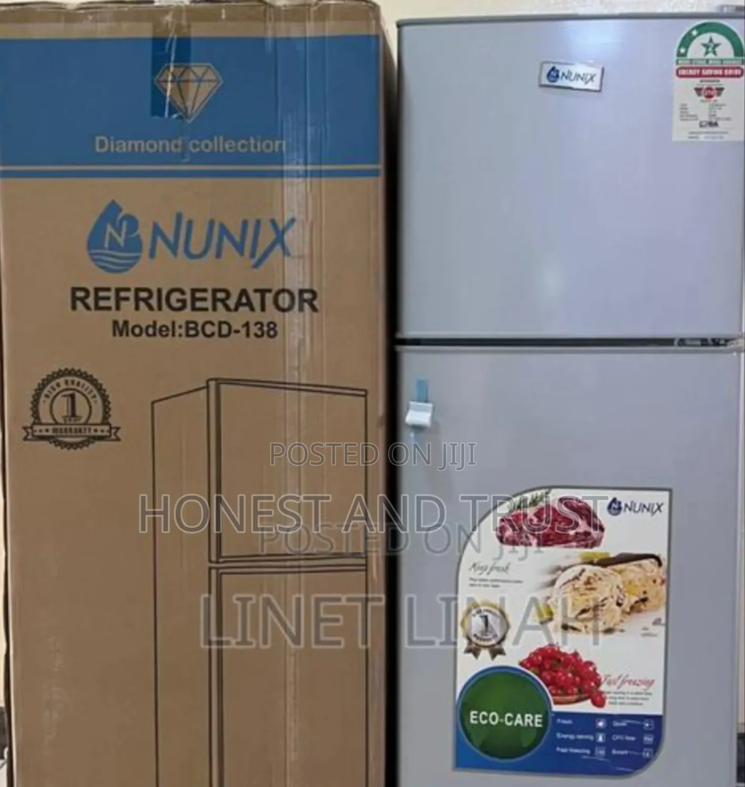 Brand New 138 Litres Nunix Double Ddor Refrigerator