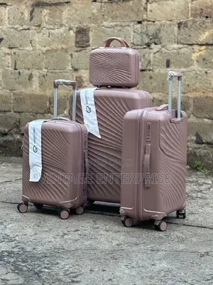 Unbreakable Double Zip Rubber Suitcase 3in1 Suitcase Set