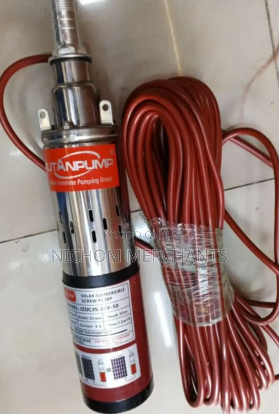Rutan 50m 250watts Submersible Solar Water Pump