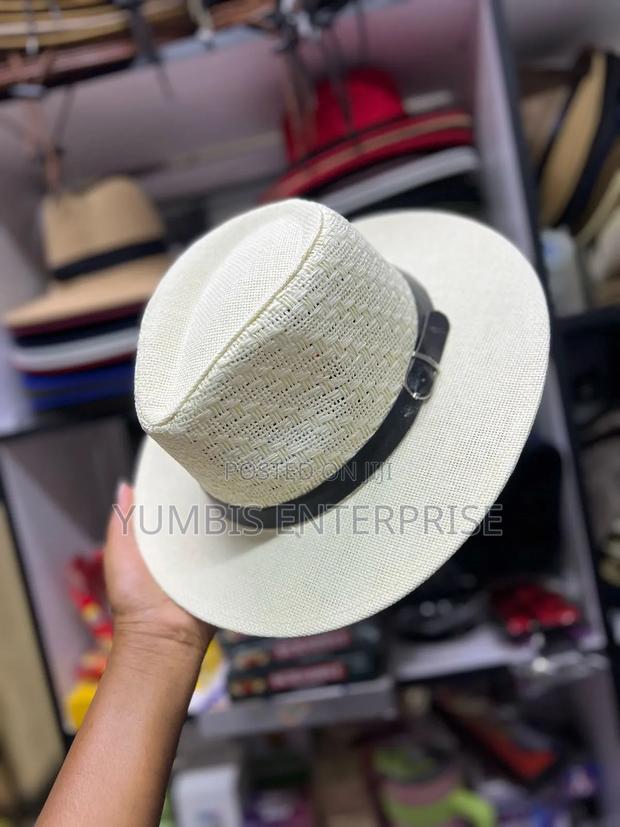 Cream White Men's -Straw Hats-Kes 800 - main view