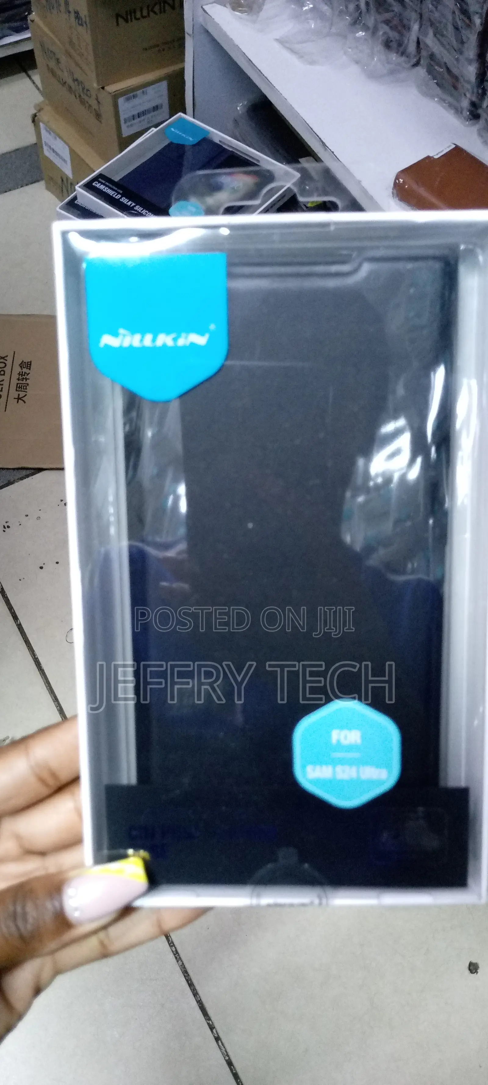 Samsung Galaxy S24 Ultra Nilkin Flip Camshield Case- Black