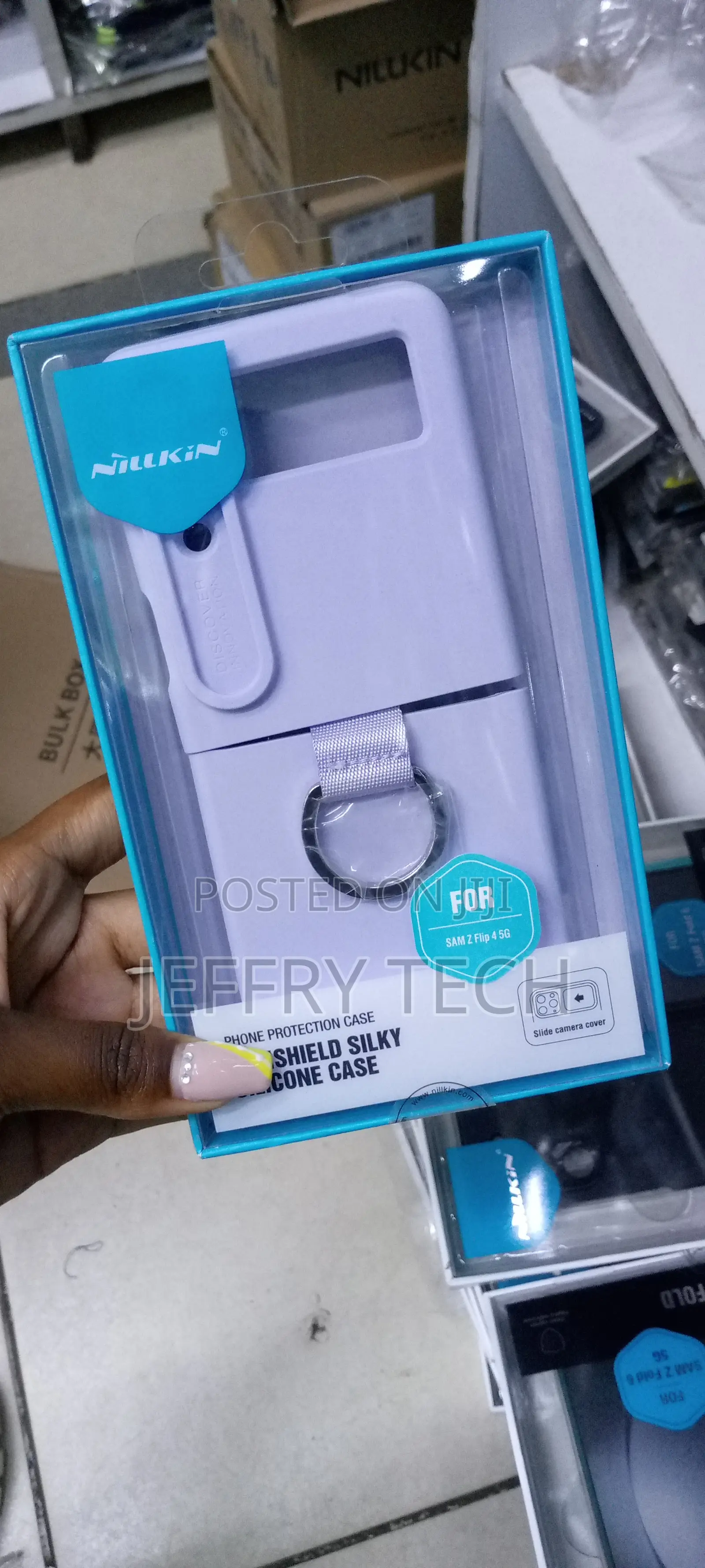 Nillkin Samsung Z Flip 4 Camshield Case With Ring -Purple