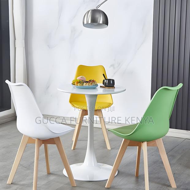 Dining Tables: Round Dining Table With Metal Pedestal White - thumbnail 5