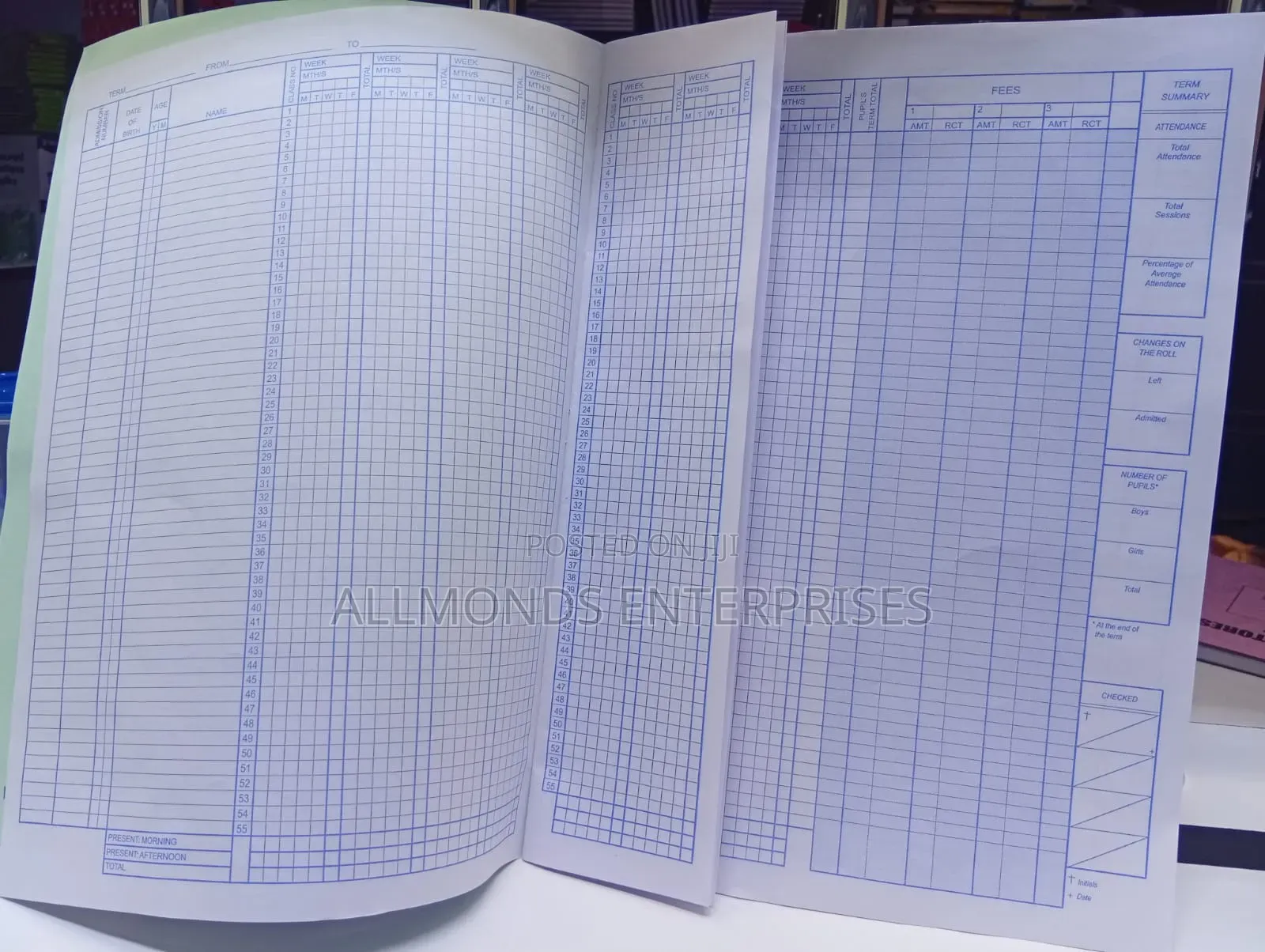 Elimu Attendance Register- A4 Size