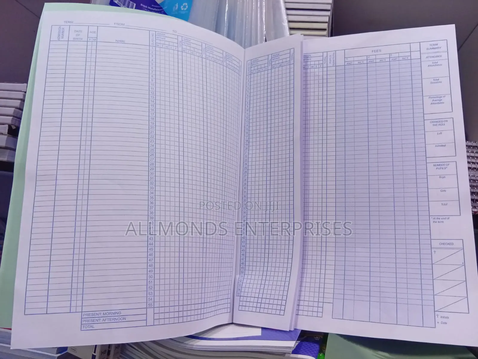 Elimu Attendance Register- A4 Size
