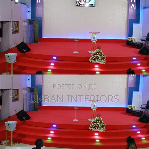 Altar Carpets. Red Delta 4mm Carpets. Glue Installation