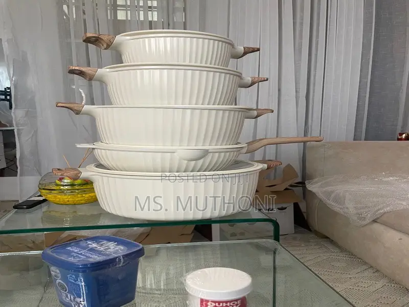 White Uakeen 10 Pieces Cooking Pots Set