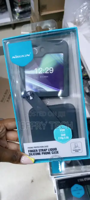 Nillkin Samsung Galaxy Z Flip 5 Case With Finger Strap- Blue