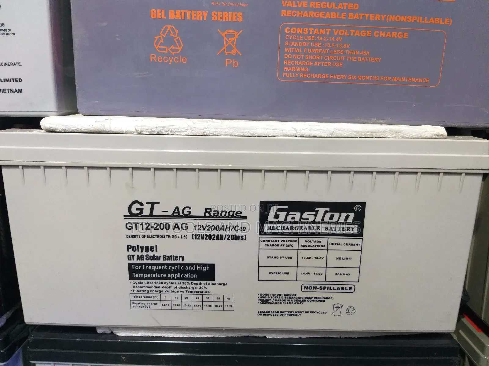 12v200ah/20hrs Gaston Heavy Duty Solar Backup Battery