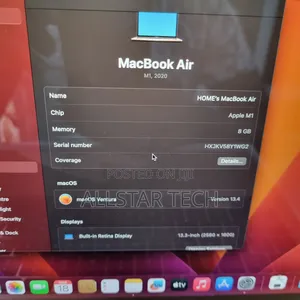 Laptop Apple MacBook Air 2020 M1 8GB Apple M1 SSD 256GB