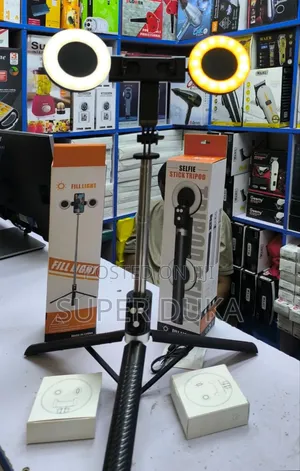 Selfie Stick Tripod Stand 
With 2 Ring Lights