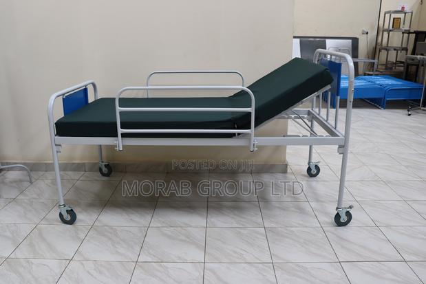 Hospital Bed With Mattress -With Side Rails, Castors and Manual Cranks