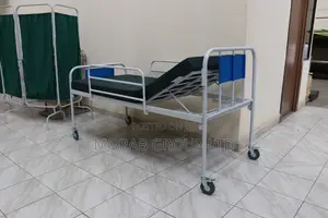 Hospital Bed With Mattress -With Side Rails, Castors and Manual Cranks