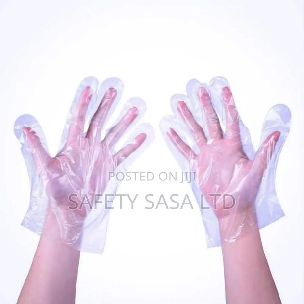 Clear Polythene Gloves - main view