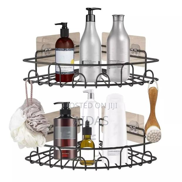 Black Stainless Steel Corner Bathroom Shelfs - thumbnail 2