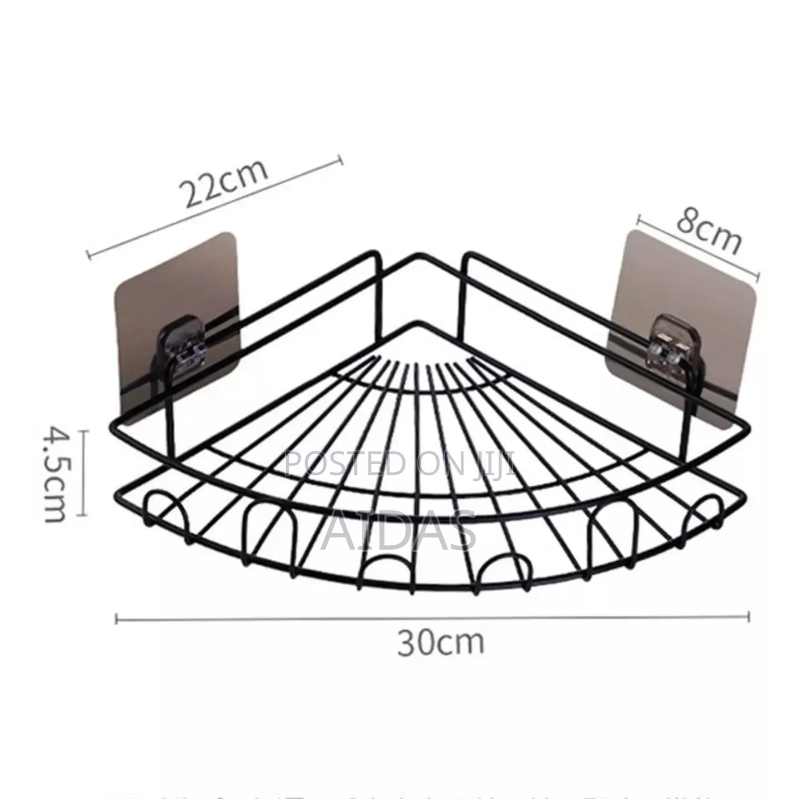 Black Stainless Steel Corner Bathroom Shelfs
