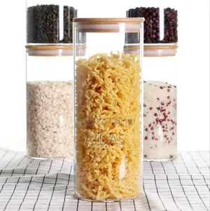 Spaghetti/Cereal Storage Jar With Bamboo Lid