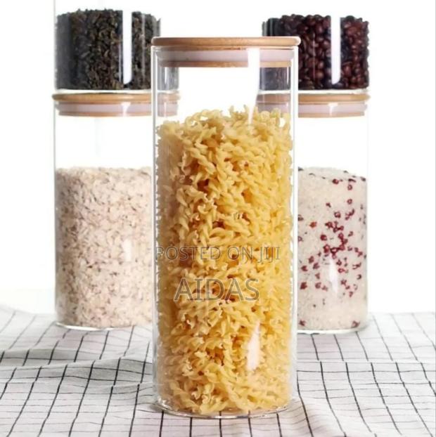 Spaghetti/Cereal Storage Jar With Bamboo Lid - thumbnail 2