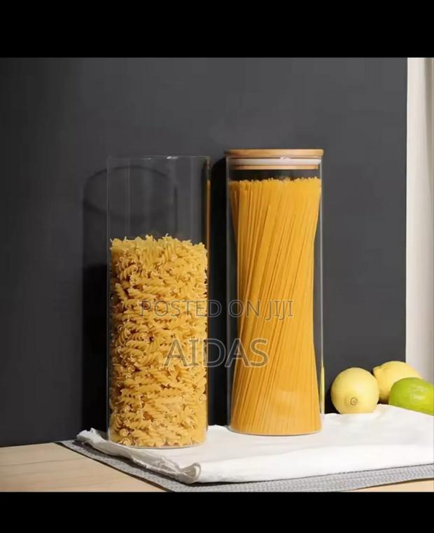 Spaghetti/Cereal Storage Jar With Bamboo Lid - thumbnail 3