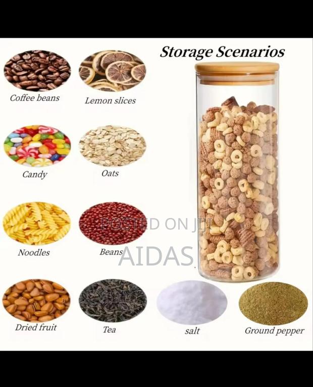 Spaghetti/Cereal Storage Jar With Bamboo Lid - thumbnail 4