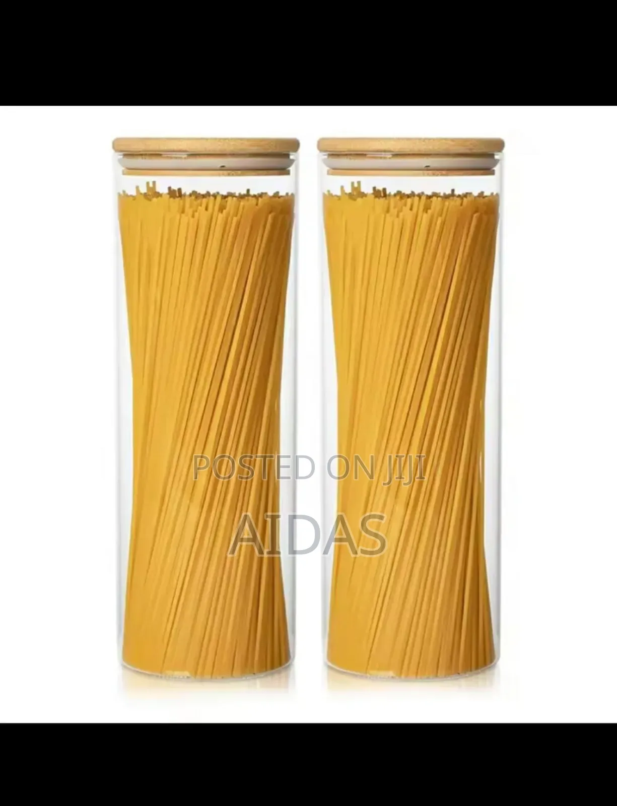 Spaghetti/Cereal Storage Jar With Bamboo Lid