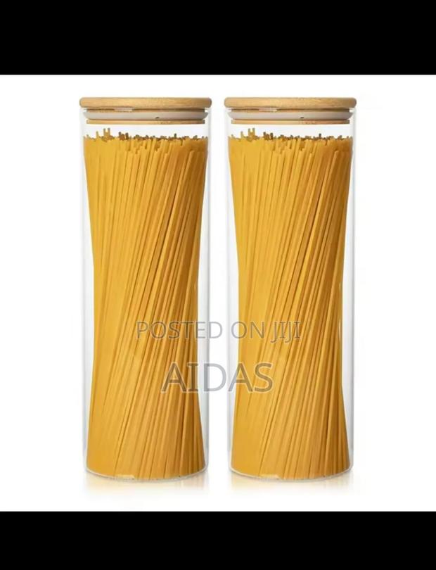 Spaghetti/Cereal Storage Jar With Bamboo Lid - thumbnail 5