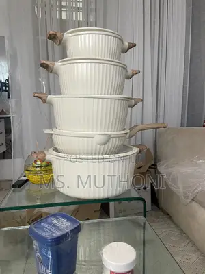 White Uakeen 10 Pieces Cooking Pots Set