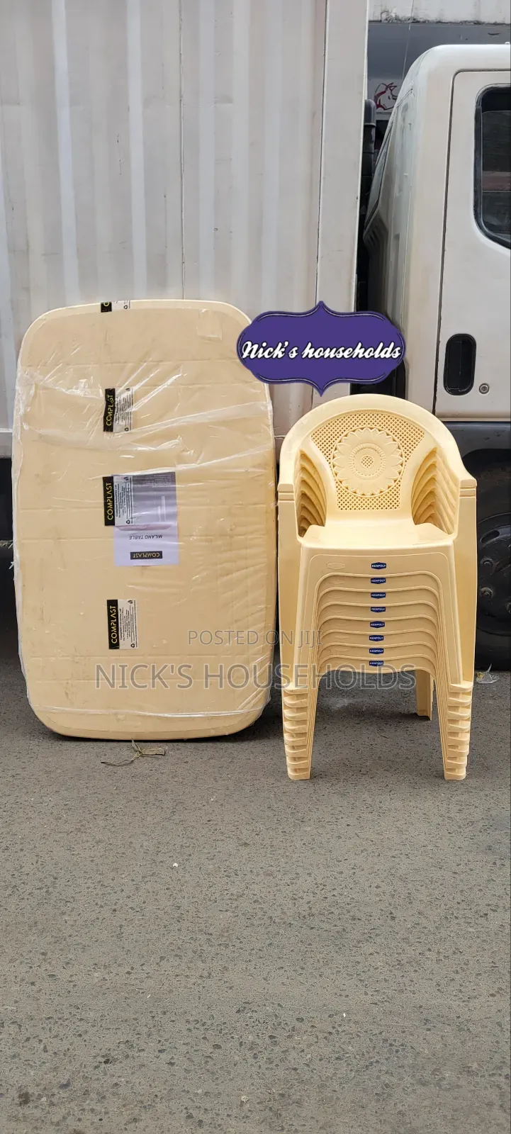 Home Garden Plastic Chairs and Plastic Table Available